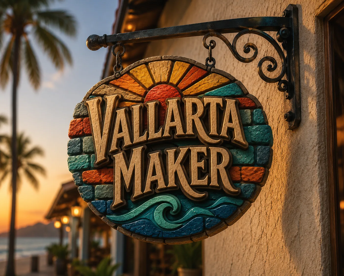 Vallarta Maker exterior hanging sign